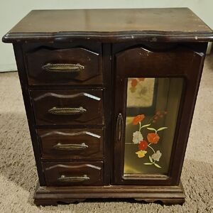 Vintage Wooden Jewelry Armoire